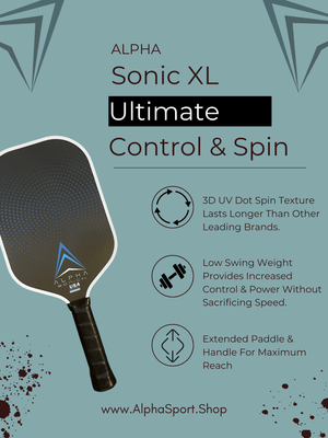 Alpha Sonic XL 17mm (Raw Carbon) Pickleball Paddle - Pickleball Paddles Canada