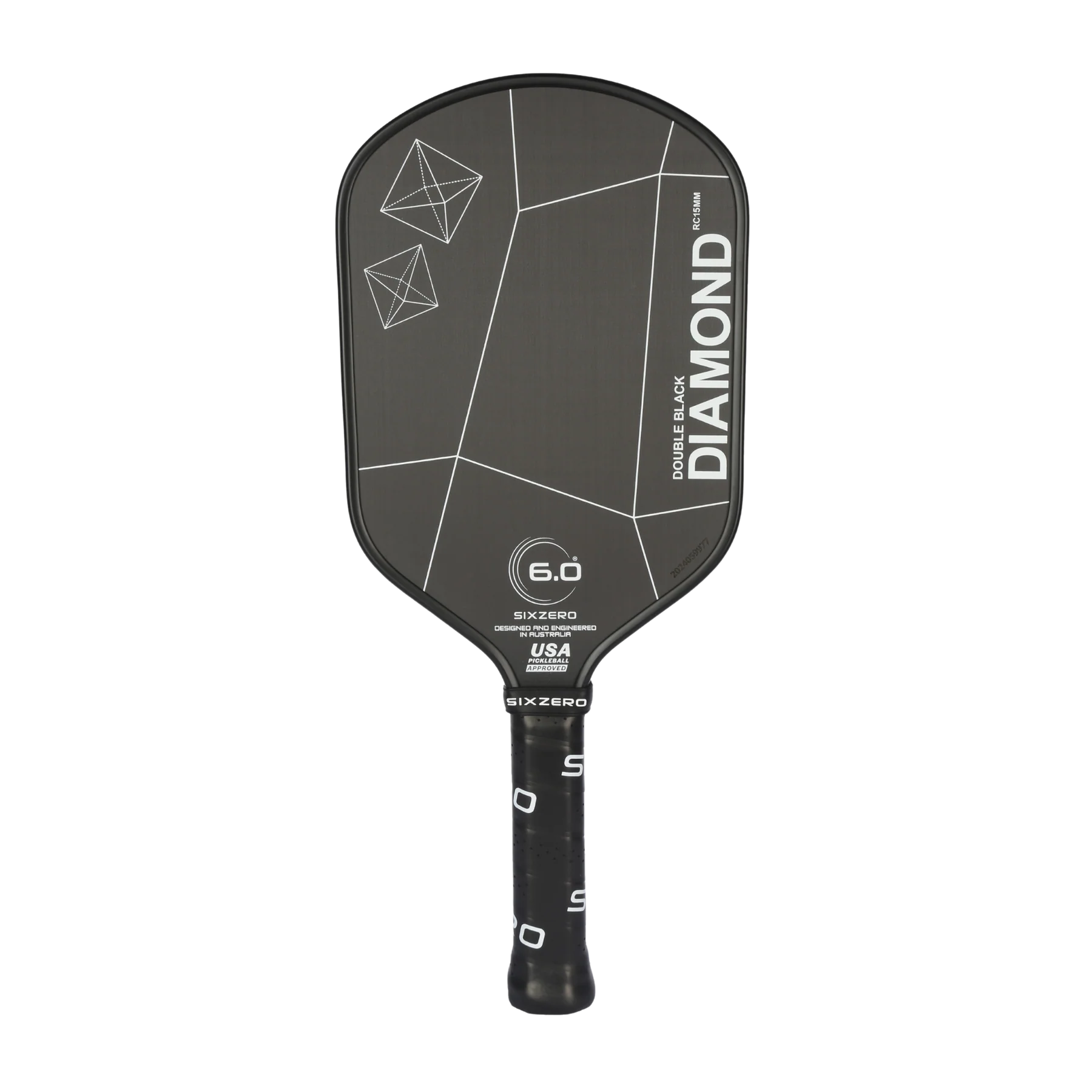 Six Zero Double Black Diamond Control Elongated 15mm Pickleball Paddle ...
