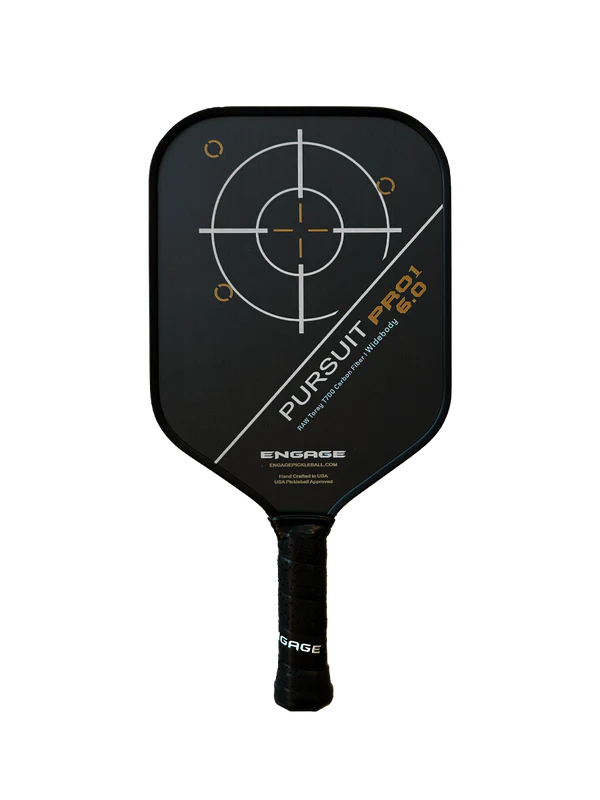 Engage Pursuit Pro EX 6.0 Pickleball Paddle - Widebody Shape, Raw T700 Toray Carbon Fiber Face 16mm Control Pro Black Core Vortex Barrier Edge Technology Limits Vibration Lightweight - View #2